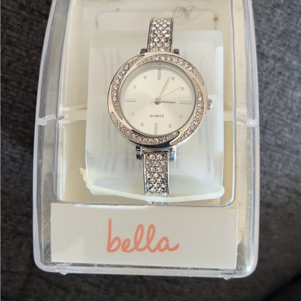 Bella Silver Women's Watch with Crystal Accents
